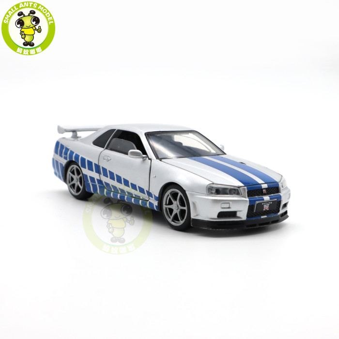 1/32 Nissan GT-R GT R R34 JKM Diecast Model Racing Car Toys Boys Kids Gifts