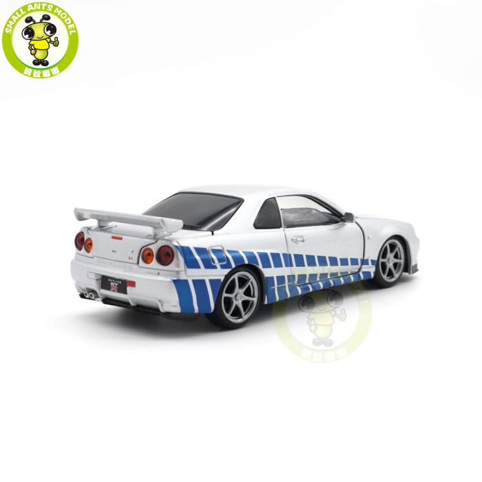 1/32 Nissan GT-R GT R R34 JKM Diecast Model Racing Car Toys Boys Kids Gifts
