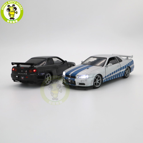 1/32 Nissan GT-R GT R R34 JKM Diecast Model Racing Car Toys Boys Kids Gifts