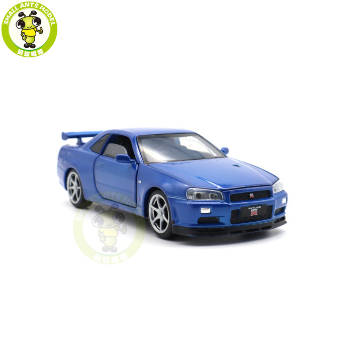 1/32 Nissan GT-R GT R R34 JKM Diecast Model Racing Car Toys Boys Kids Gifts
