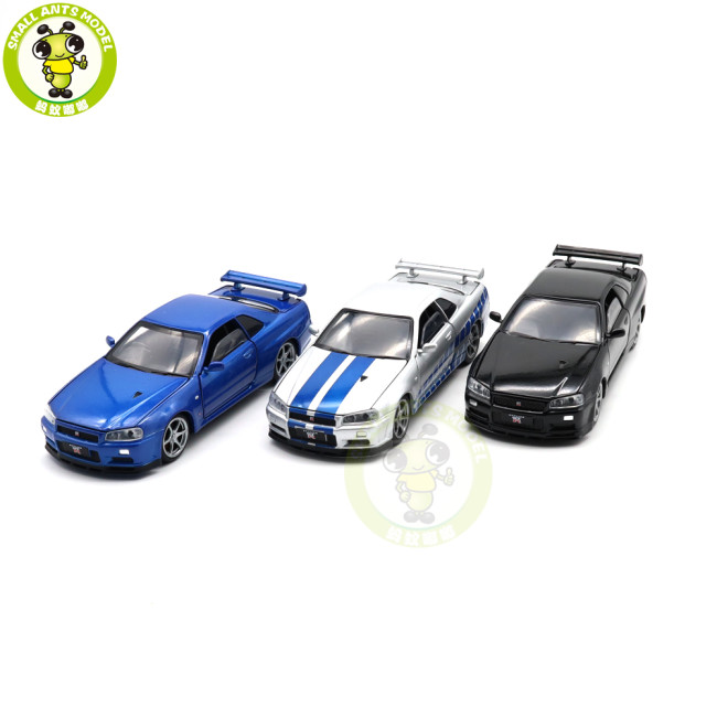 1/32 Nissan GT-R GT R R34 JKM Diecast Model Racing Car Toys Boys Kids Gifts