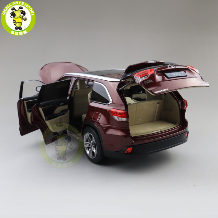 1/18 Toyota Highlander 2018 Diecast SUV Car Model Toys Kids Boy Girl Gifts White