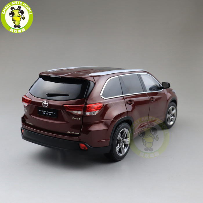 1/18 Toyota Highlander 2018 Diecast SUV Car Model Toys Kids Boy Girl Gifts White