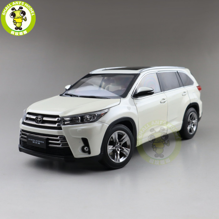 1/18 Toyota Highlander 2018 Diecast SUV Car Model Toys Kids Boy Girl Gifts White