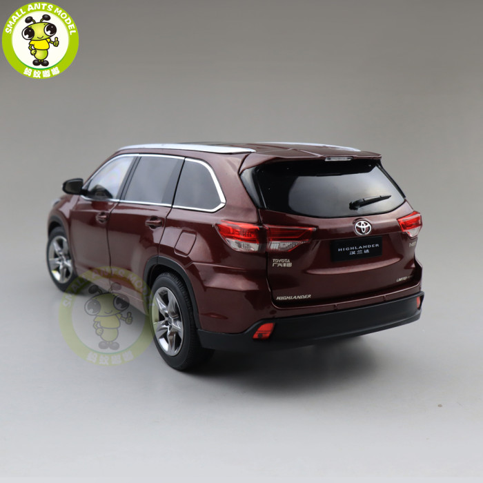1/18 Toyota Highlander 2018 Diecast SUV Car Model Toys Kids Boy Girl Gifts White