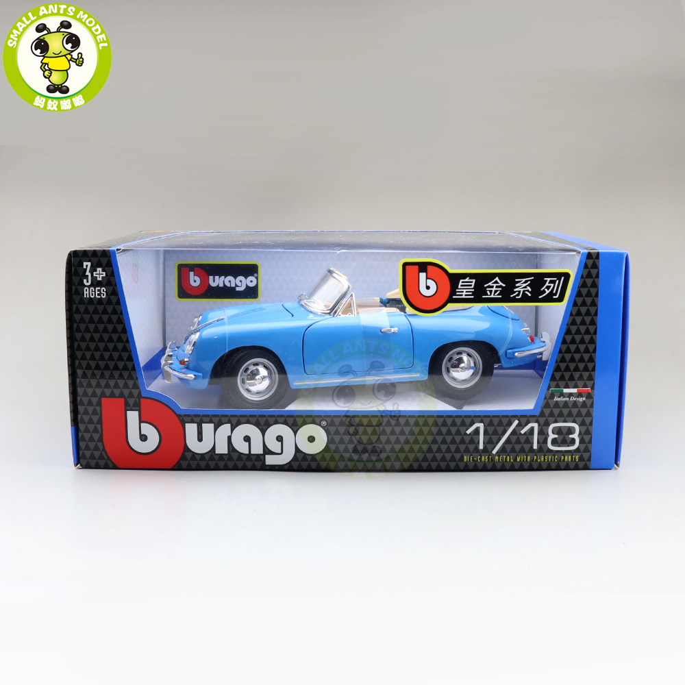 1/18 1961 Porsche 356B Cabriolet Bburago 12025 Diecast Model Toys