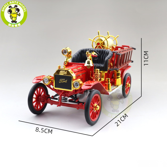 1/18 1914 FORD MODEL T Fire Truck Road Signature Diecast Model Car Toys Gifts