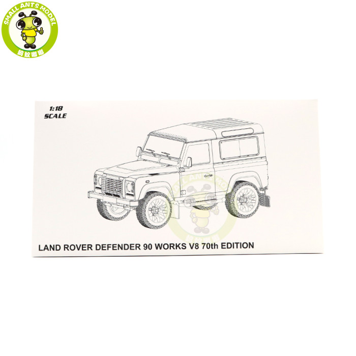 1/18 LCD Land Rover Defender 90 Works V8 70th 2017 Diecast Model Car Toys Boys Girls Gifts