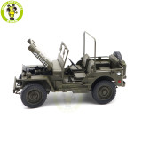 1/18 WELLY 1/4 Ton US ARMY WILLYS JEEP TOP DOWN Diecast Car Model Toys Army Green