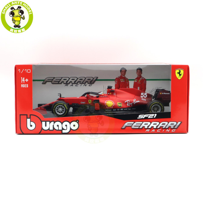 1/18 Bburago 16809 Ferrari SF21 FORMULA 1 F1 C.Sainz C.Leclerc Diecast Model Toy Car Gifts