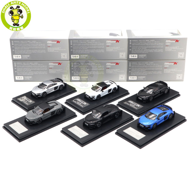 1/64 KENGFAI Audi R8 2021 Spyder And Coupe Performance Diecast Model Toys Car Boys Girls Gifts