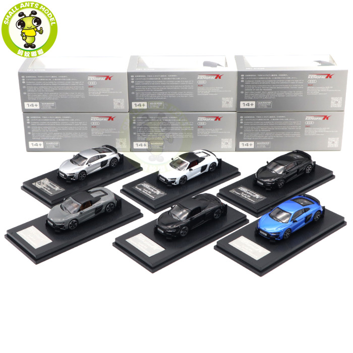1/64 KENGFAI Audi R8 2021 Spyder And Coupe Performance Diecast Model Toys Car Boys Girls Gifts