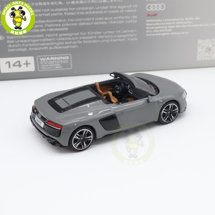 1/64 KENGFAI Audi R8 2021 Spyder And Coupe Performance Diecast Model Toys Car Boys Girls Gifts