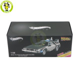 1/18 Hot Wheels Back To Future Time Machine With Mr.Fusion Diecast Model Toy Car Gifts