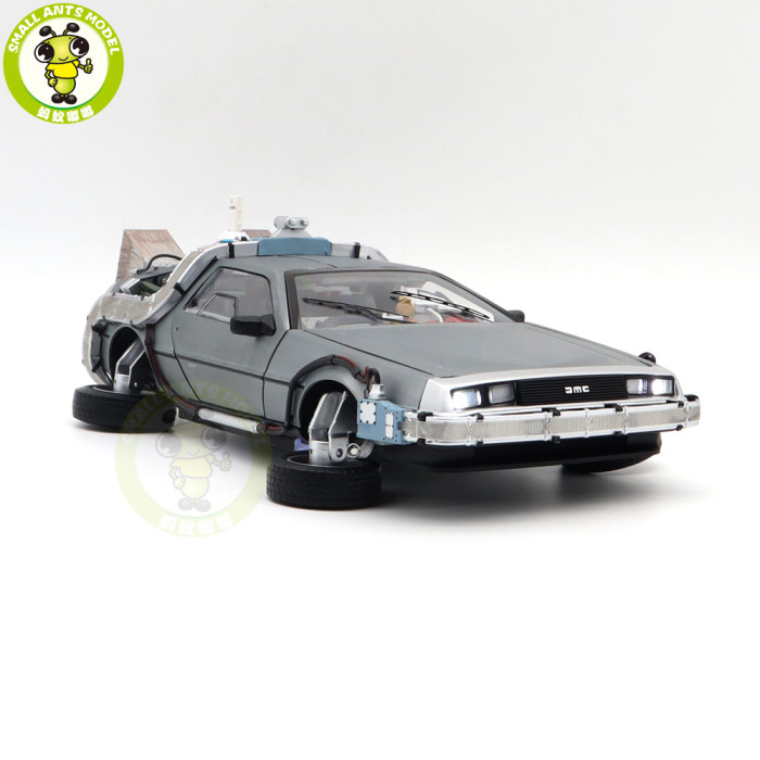 1/18 Hot Wheels Back To The Future Time Machine Ultimate Edition With Lights Sounds Diecast Model Toy Car Gifts