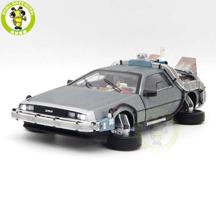 1/18 Hot Wheels Back To The Future Time Machine Ultimate Edition With Lights Sounds Diecast Model Toy Car Gifts