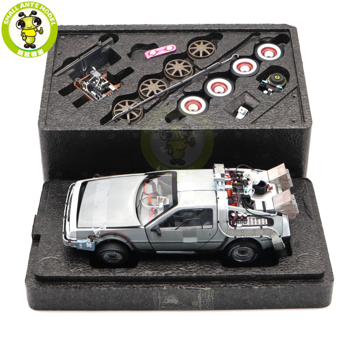 1/18 Hot Wheels Back To The Future Time Machine Ultimate Edition With Lights Sounds Diecast Model Toy Car Gifts