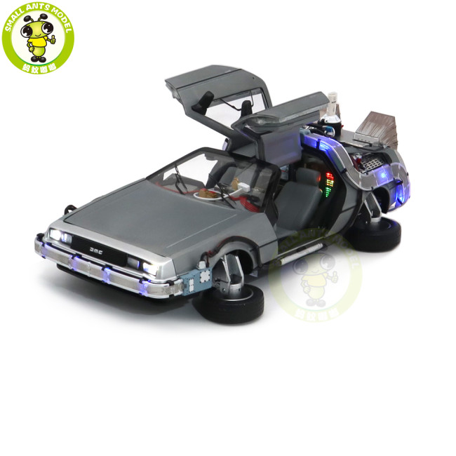 1/18 Hot Wheels Back To The Future Time Machine Ultimate Edition With Lights Sounds Diecast Model Toy Car Gifts