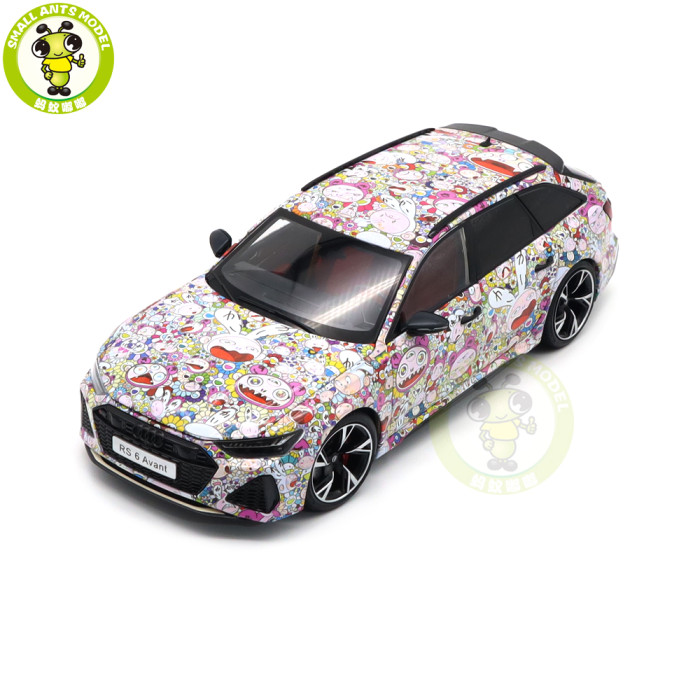 1/18 Audi RS 6 RS6 C8 Avant F14 Jolly Rogers And KaiKai KiKi Dazzling Circus KILO WORKS Diecast Model Toy Cars Boys Girls Gifts