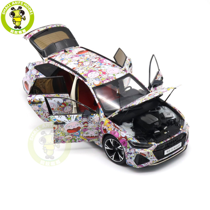 1/18 Audi RS 6 RS6 C8 Avant F14 Jolly Rogers And KaiKai KiKi Dazzling Circus KILO WORKS Diecast Model Toy Cars Boys Girls Gifts
