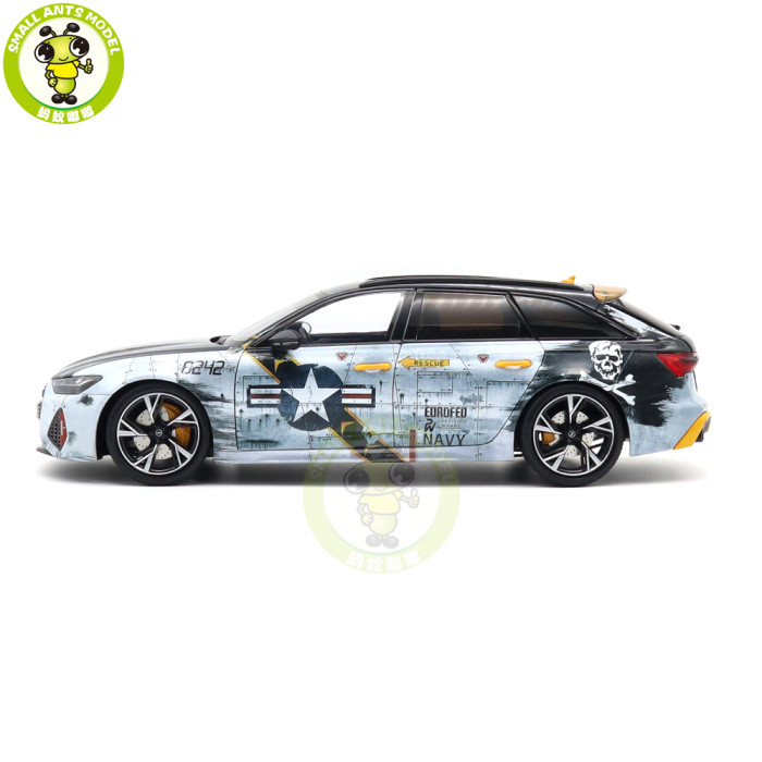 1/18 Audi RS 6 RS6 C8 Avant F14 Jolly Rogers And KaiKai KiKi Dazzling Circus KILO WORKS Diecast Model Toy Cars Boys Girls Gifts