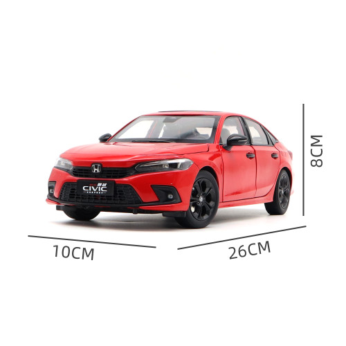 1/18 Honda CIVIC 2022 11th Generation Diecast Metal Car Model Toys Boys Girls Gifts