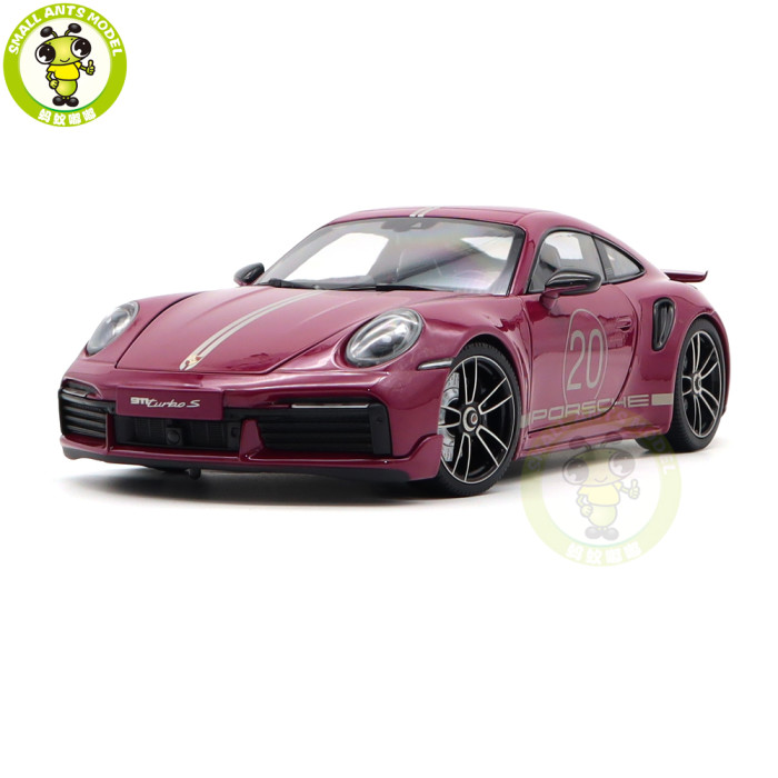 1/18 Minichamps Porsche 911 992 Turbo S Coupe Sport Design 2021 20th Anniversary Edition Diecast Model Toys Car Gifts For Husband Boyfriend Father
