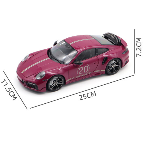 1/18 Minichamps Porsche 911 992 Turbo S Coupe Sport Design 2021 20th Anniversary Edition Diecast Model Toys Car Gifts For Husband Boyfriend Father