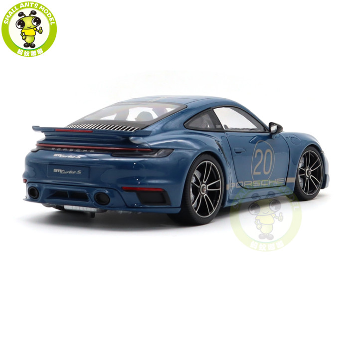 1/18 Minichamps Porsche 911 992 Turbo S Coupe Sport Design 2021 20th Anniversary Edition Diecast Model Toys Car Gifts For Husband Boyfriend Father