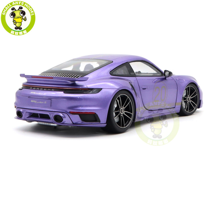 1/18 Minichamps Porsche 911 992 Turbo S Coupe Sport Design 2021 20th Anniversary Edition Diecast Model Toys Car Gifts For Husband Boyfriend Father
