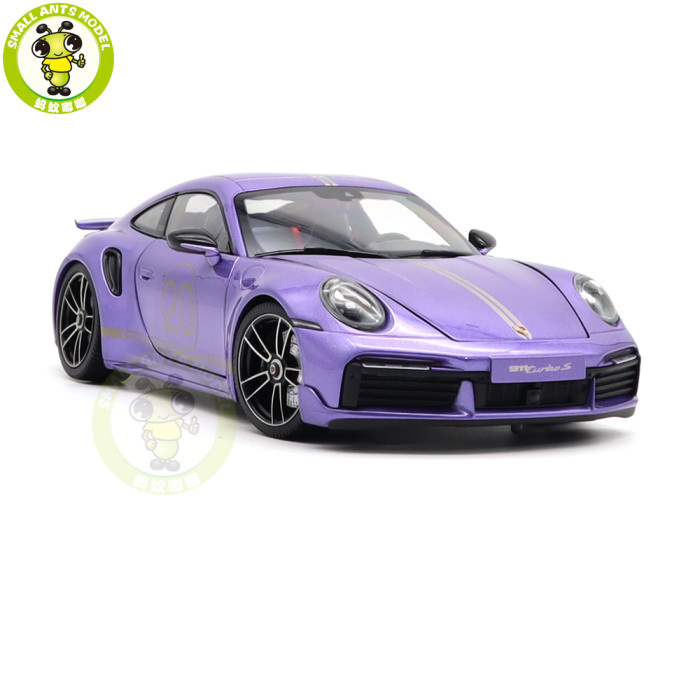 1/18 Minichamps Porsche 911 992 Turbo S Coupe Sport Design 2021 20th Anniversary Edition Diecast Model Toys Car Gifts For Husband Boyfriend Father