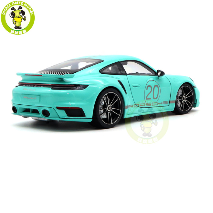 1/18 Minichamps Porsche 911 992 Turbo S Coupe Sport Design 2021 20th Anniversary Edition Diecast Model Toys Car Gifts For Husband Boyfriend Father