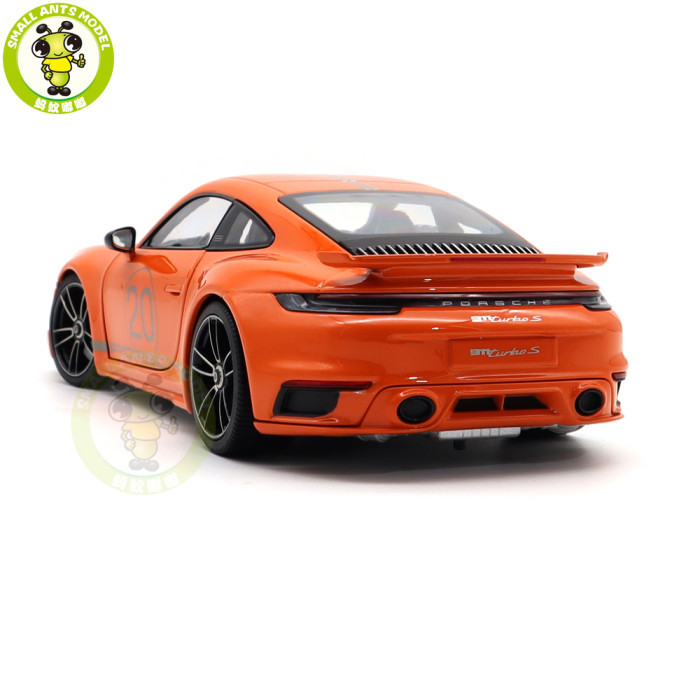 1/18 Minichamps Porsche 911 992 Turbo S Coupe Sport Design 2021 20th Anniversary Edition Diecast Model Toys Car Gifts For Husband Boyfriend Father