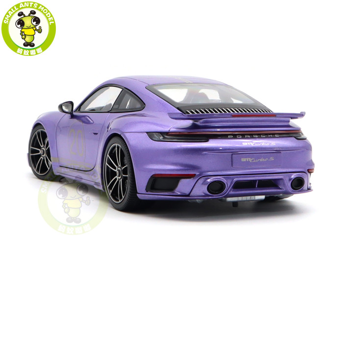 1/18 Minichamps Porsche 911 992 Turbo S Coupe Sport Design 2021 20th Anniversary Edition Diecast Model Toys Car Gifts For Husband Boyfriend Father