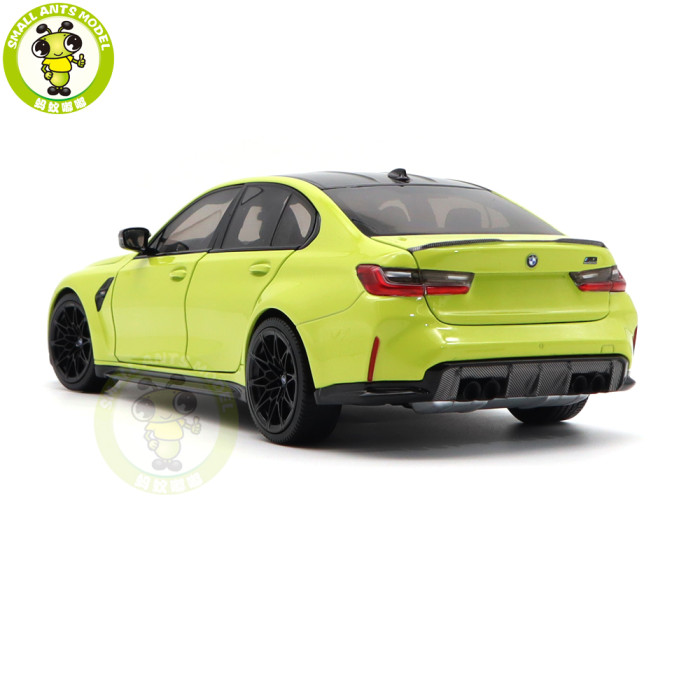 1/18 Minichamps BMW M3 2020 G80 Yellow Metallic Diecast Model Toys Car Gifts For Husband Boyfriend Father