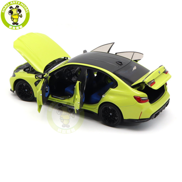 1/18 Minichamps BMW M3 2020 G80 Yellow Metallic Diecast Model Toys Car Gifts For Husband Boyfriend Father