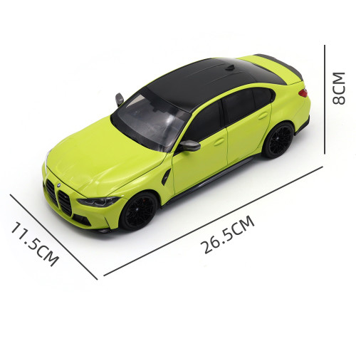 1/18 Minichamps BMW M3 2020 G80 Yellow Metallic Diecast Model Toys Car Gifts For Husband Boyfriend Father