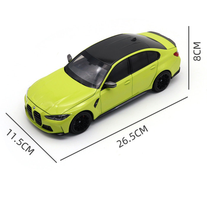 1/18 Minichamps BMW M3 2020 G80 Yellow Metallic Diecast Model Toys Car Gifts For Husband Boyfriend Father