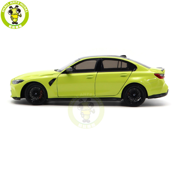 1/18 Minichamps BMW M3 2020 G80 Yellow Metallic Diecast Model Toys Car Gifts For Husband Boyfriend Father