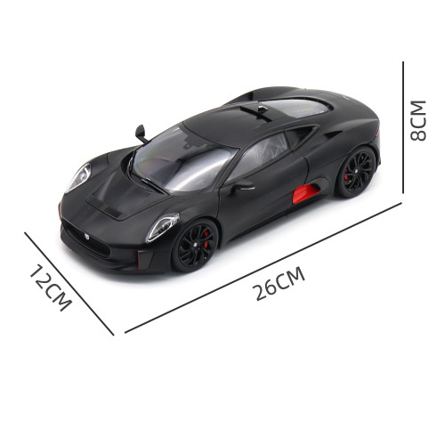 1/18 Land Rover Jaguar C-X75 Almost Real 810605 Satin Black With Gloss Black Stripes Diecast Model Car Gifts For Father Boyfriend Husband