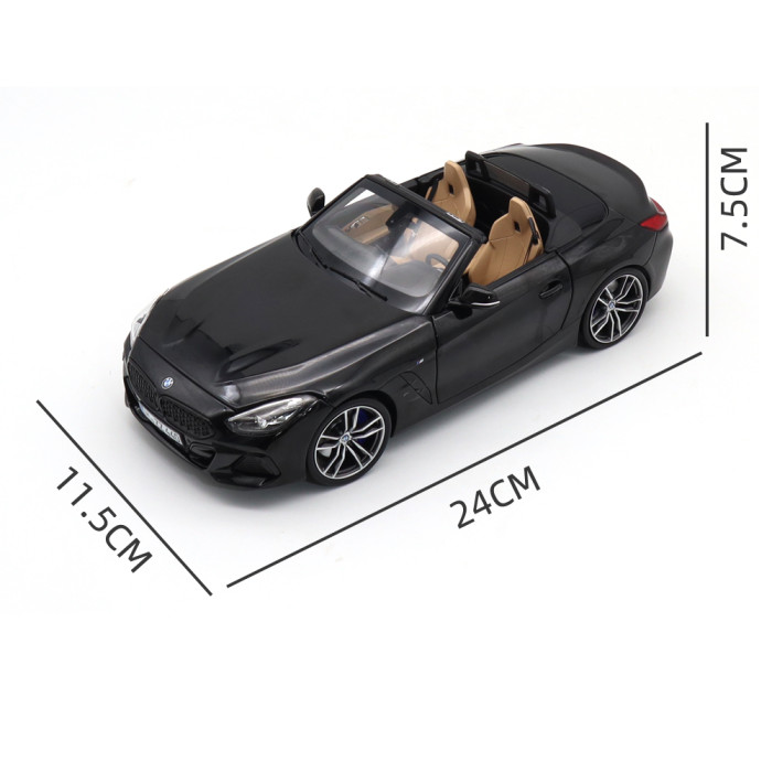 1/18 BMW Z4 2019 G29 Norev 183272 Black Metallic Diecast Model Toy Car Gifts For Father Boyfriend Husband