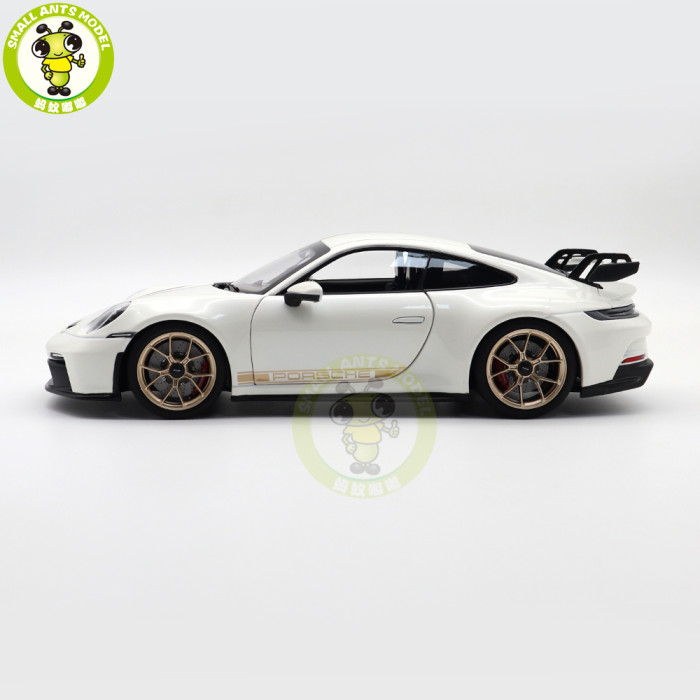 1/18 Porsche 911 992 GT3 2021 Norev 187319 White Gold Strips Diecast Model Toys Car Gifts For Husband Boyfriend Father