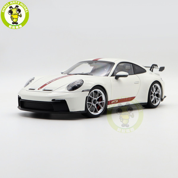 1/18 Porsche 911 992 GT3 2021 Norev 187306 White Red Strips Diecast Model Toys Car Gifts For Husband Boyfriend Father