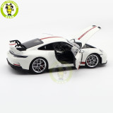 1/18 Porsche 911 992 GT3 2021 Norev 187306 White Red Strips Diecast Model Toys Car Gifts For Husband Boyfriend Father