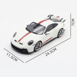 1/18 Porsche 911 992 GT3 2021 Norev 187306 White Red Strips Diecast Model Toys Car Gifts For Husband Boyfriend Father