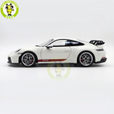 1/18 Porsche 911 992 GT3 2021 Norev 187306 White Red Strips Diecast Model Toys Car Gifts For Husband Boyfriend Father