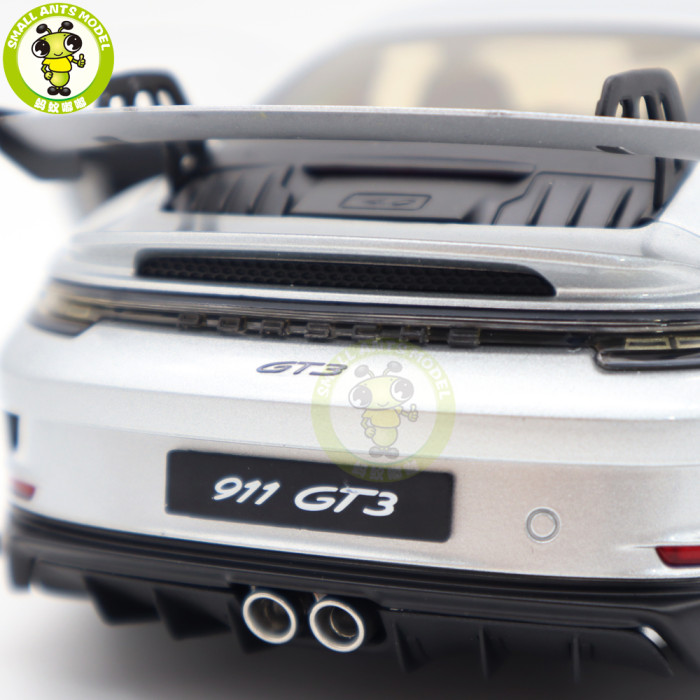 1/18 Porsche 911 992 GT3 2021 Norev 187317 Silver Black Strips Diecast Model Toys Car Gifts For Husband Boyfriend Father