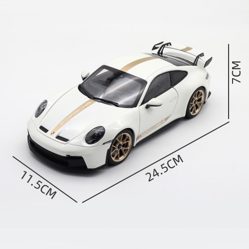 1/18 Porsche 911 992 GT3 2021 Norev 187319 White Gold Strips Diecast Model Toys Car Gifts For Husband Boyfriend Father