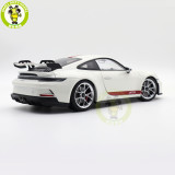 1/18 Porsche 911 992 GT3 2021 Norev 187306 White Red Strips Diecast Model Toys Car Gifts For Husband Boyfriend Father
