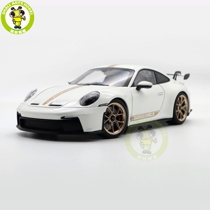 1/18 Porsche 911 992 GT3 2021 Norev 187319 White Gold Strips Diecast Model Toys Car Gifts For Husband Boyfriend Father